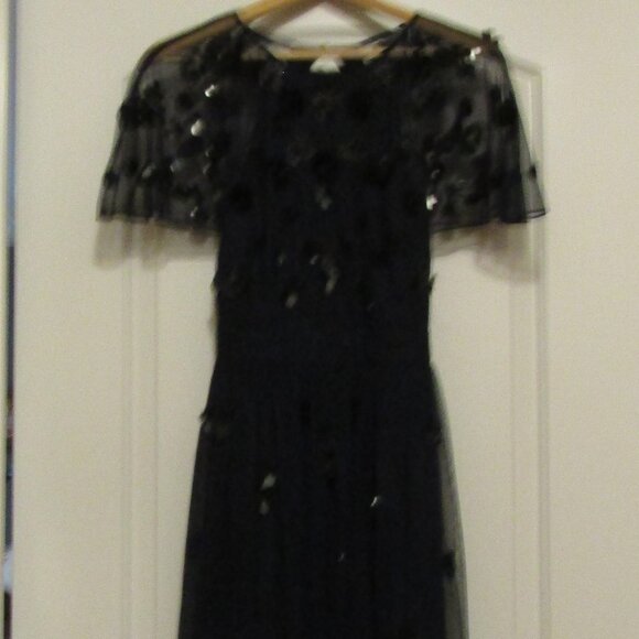 NWT Gianni Bini Party Dress Twilight Navy Blue Sz 10 Tulle Sequins Cutout Back - Picture 2 of 6